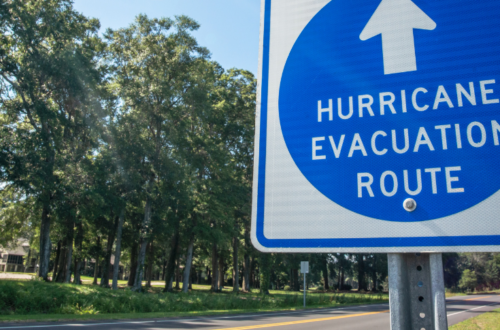 Hurricane Evacuation Route Sign